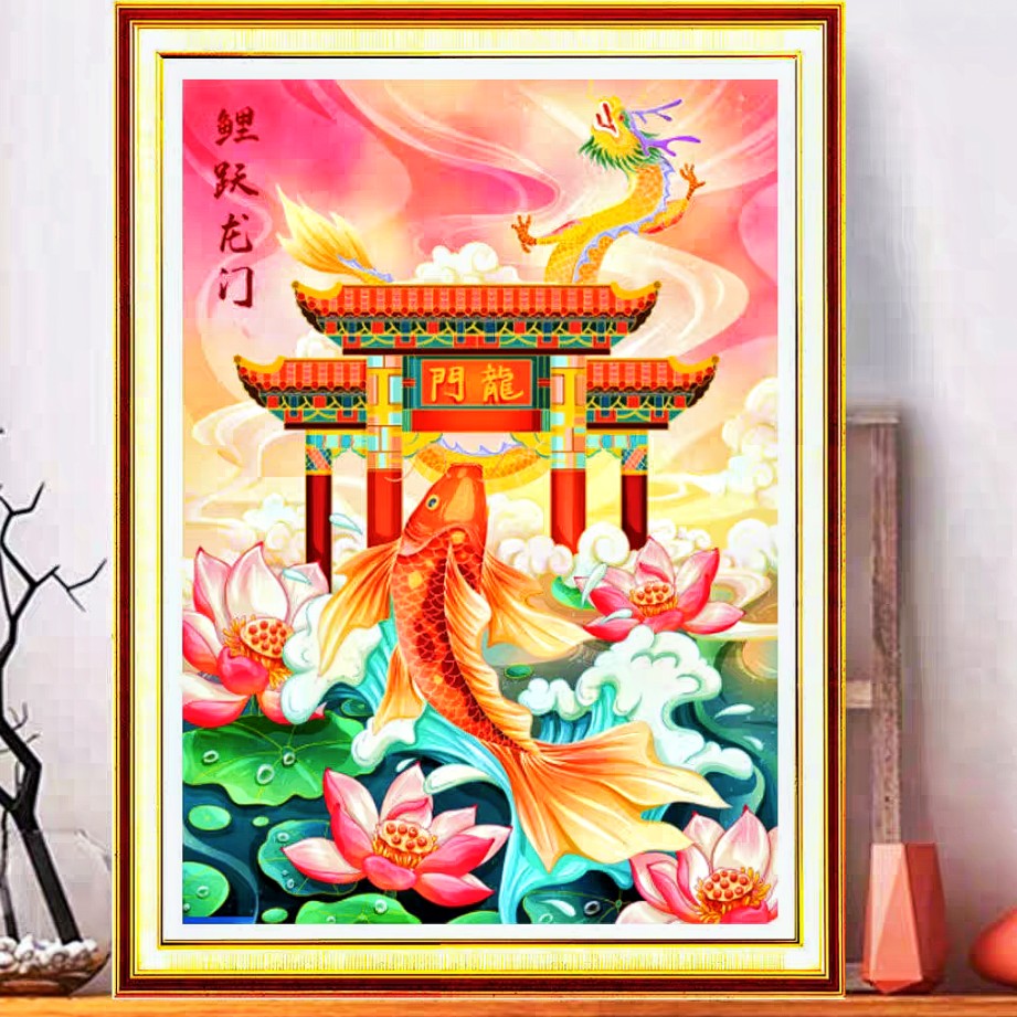 法国DMC十字绣-鲤鱼跃龙门大吉大利