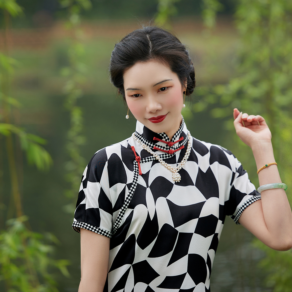 寻梦欢 top ulara 摩登画报款 春夏民国复古撞色无省旗袍