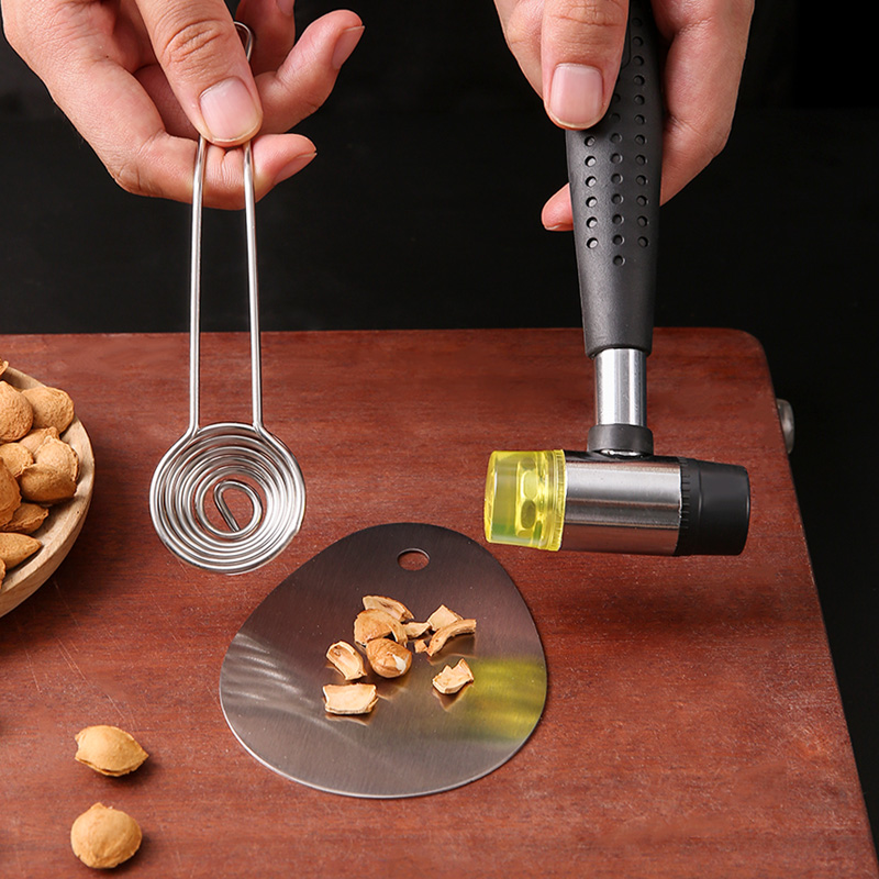 开杏核神器手动敲杏核打硬壳专用工具不锈钢剥杏仁砸坚果去核夹子