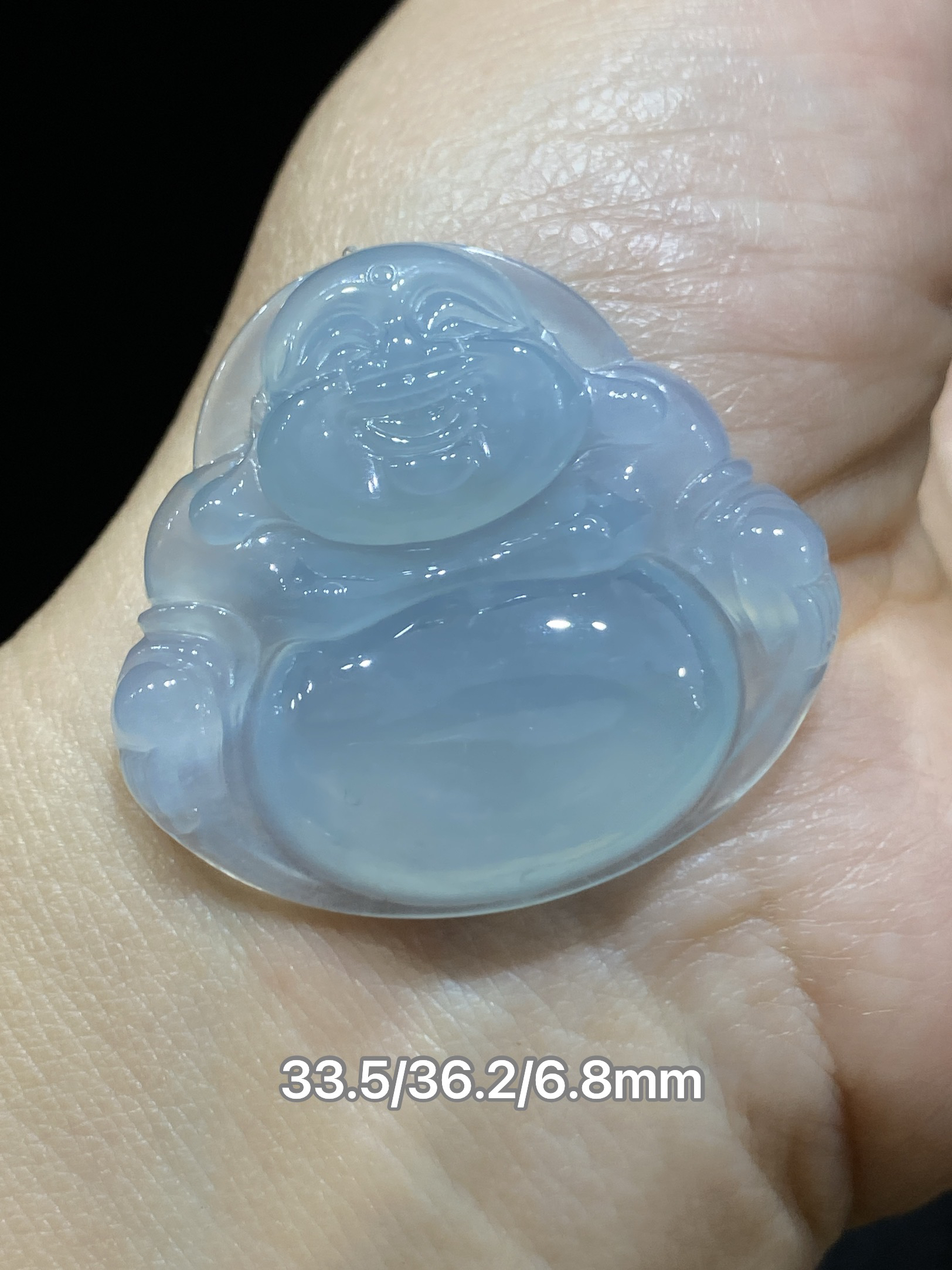 缅甸翡翠A货冰晴大肚佛佛公吊坠挂件项坠天然玉石精工完美包邮