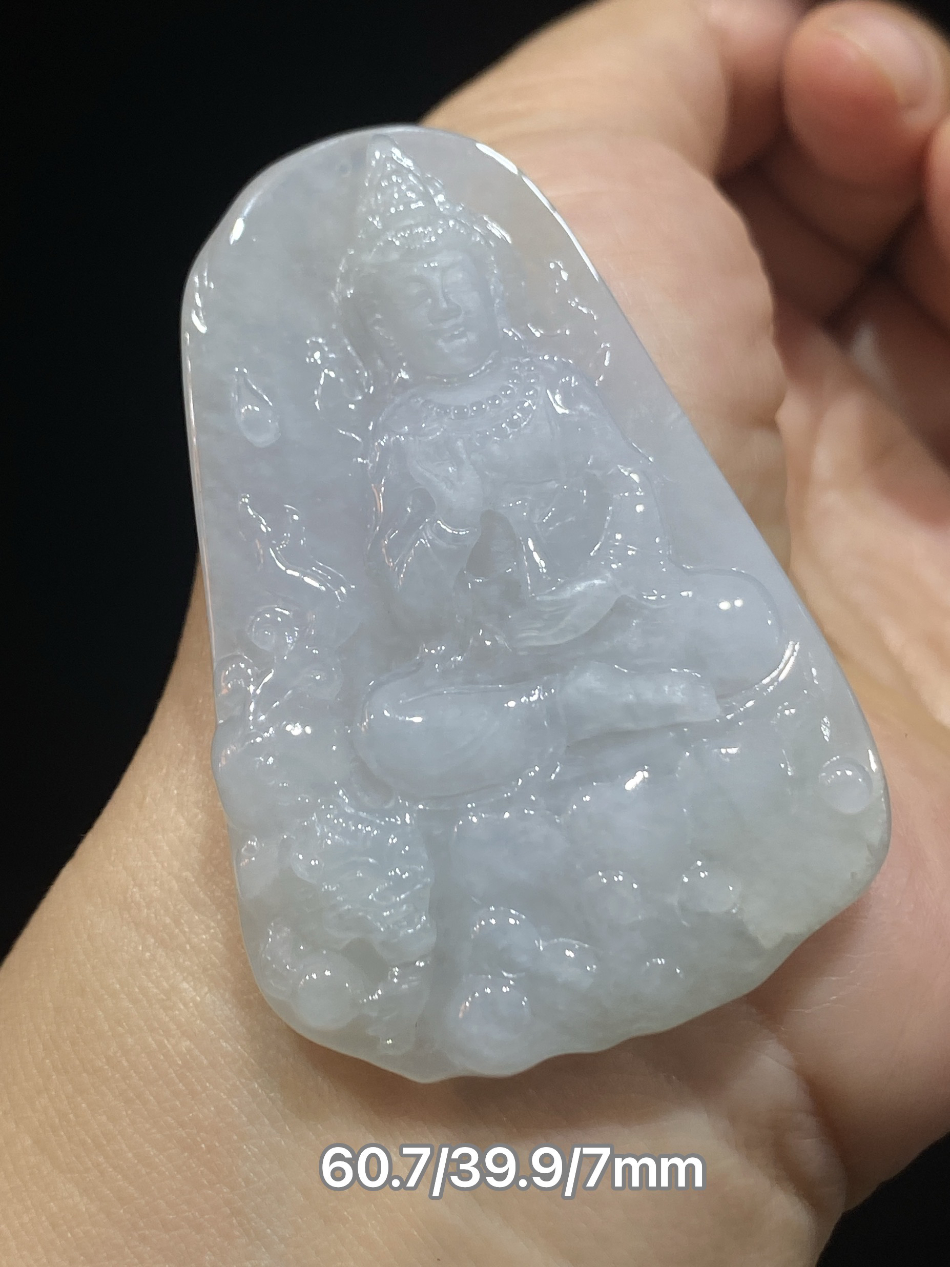 缅甸翡翠A货文殊菩萨属兔守护神牌子挂件吊坠精工天然玉石包邮