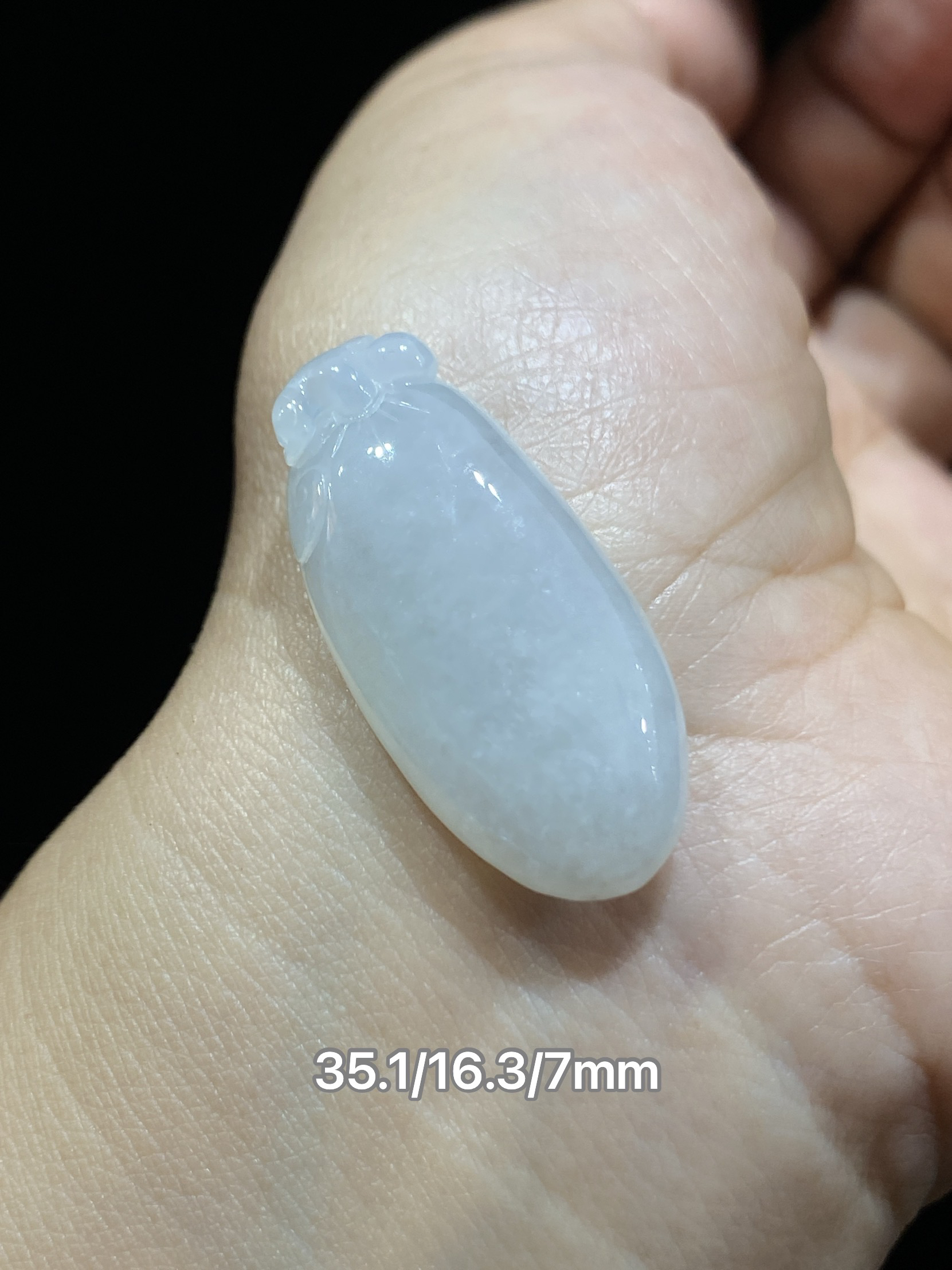 缅甸翡翠A货白底福瓜吊坠挂件项坠纯天然玉石包邮证书基地质检