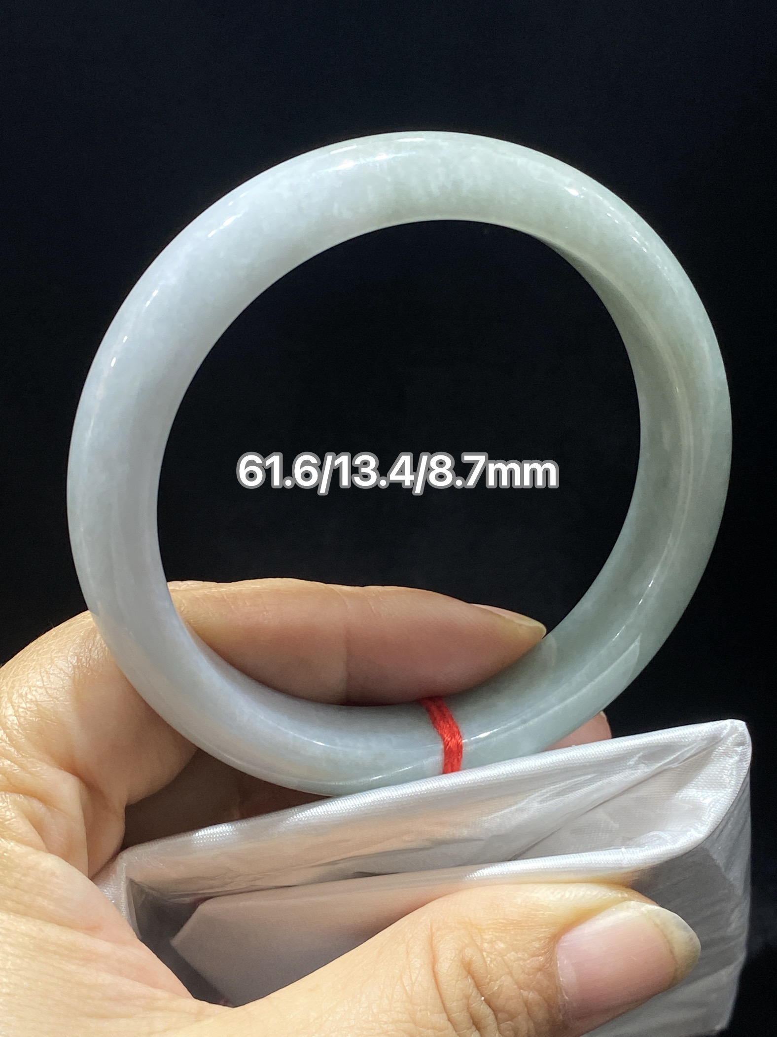 缅甸翡翠A货61/62圈半山水手镯大圈口完美品质天然玉石包邮证书