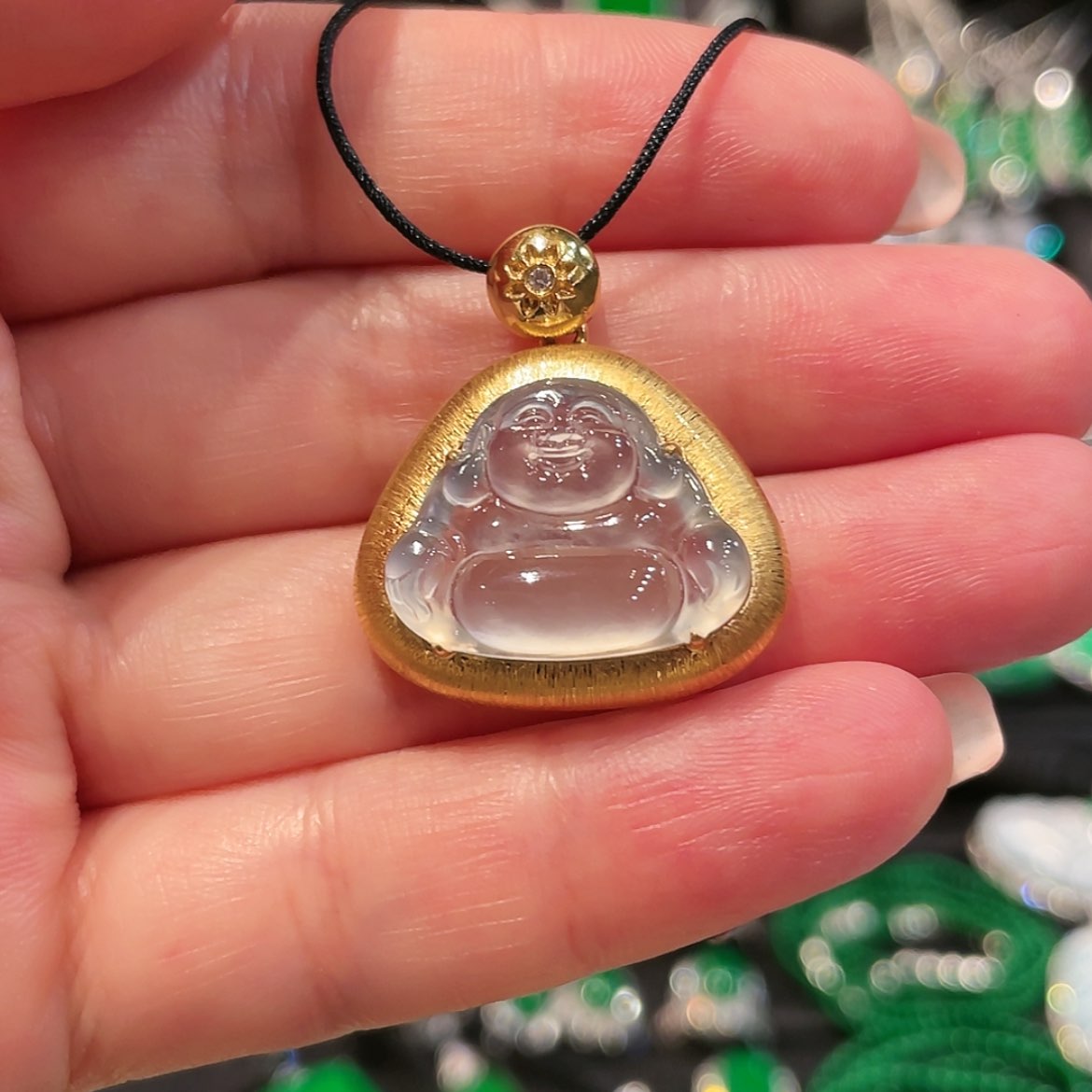 【闪购商品】翡翠颈饰18K金镶嵌缅甸翡翠缅甸翡翠