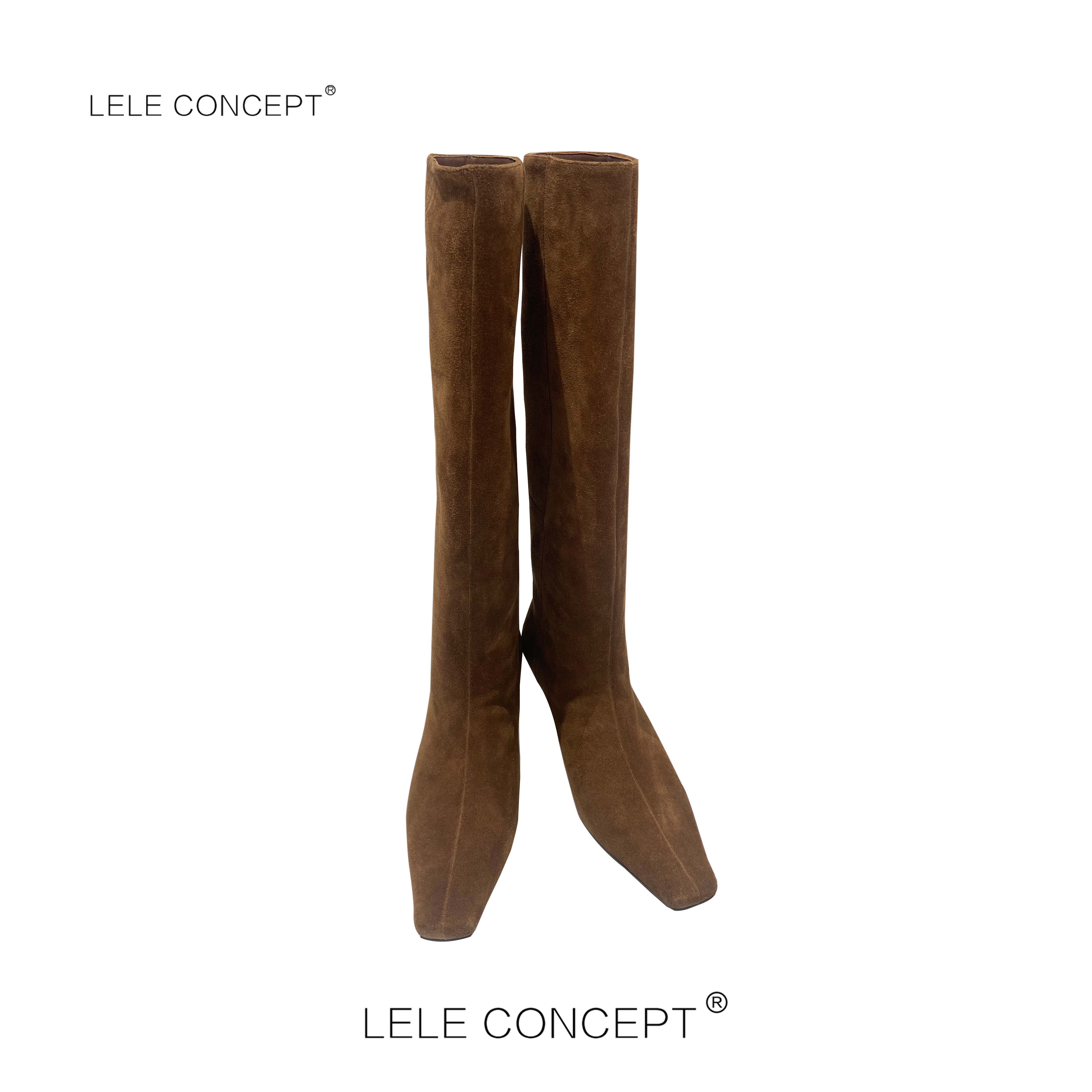 LELE CONCEPT | 「漾」时尚轻奢优雅小跟宽筒长靴X0141