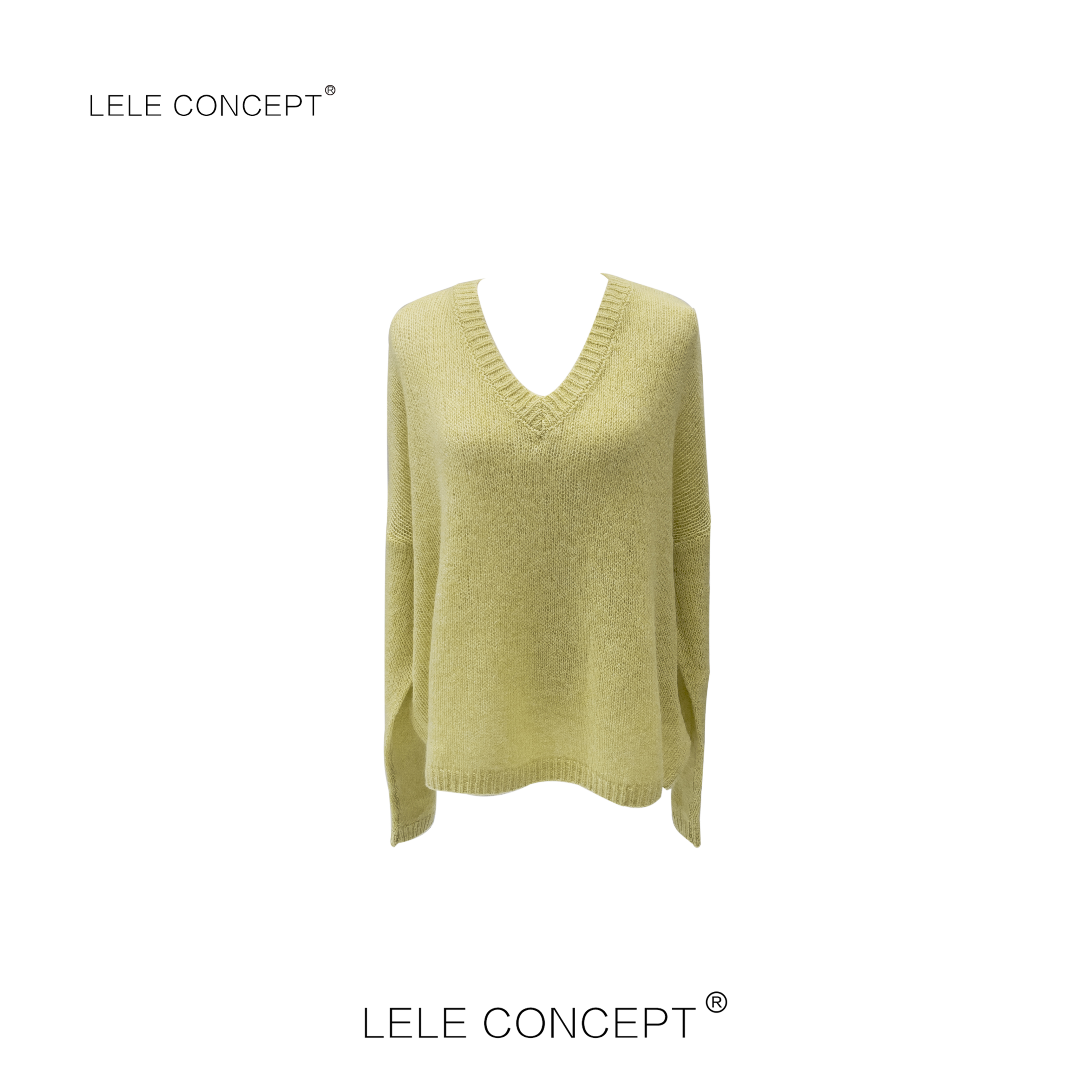 LELE CONCEPT | 「漾」时尚气质V领彩色净版多巴胺针织衫S0551