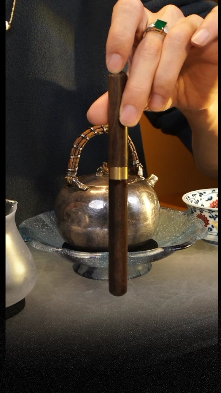【闪购商品】黑檀木黑檀木圆尖头-茶刀