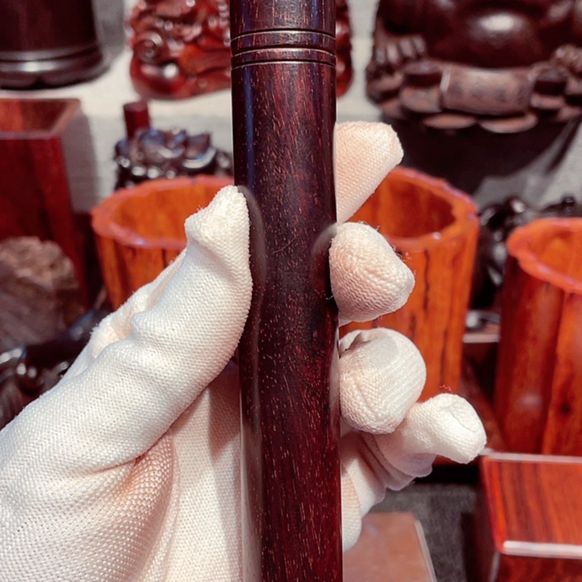 【闪购商品】雕刻木材【***】印度小叶紫檀香筒