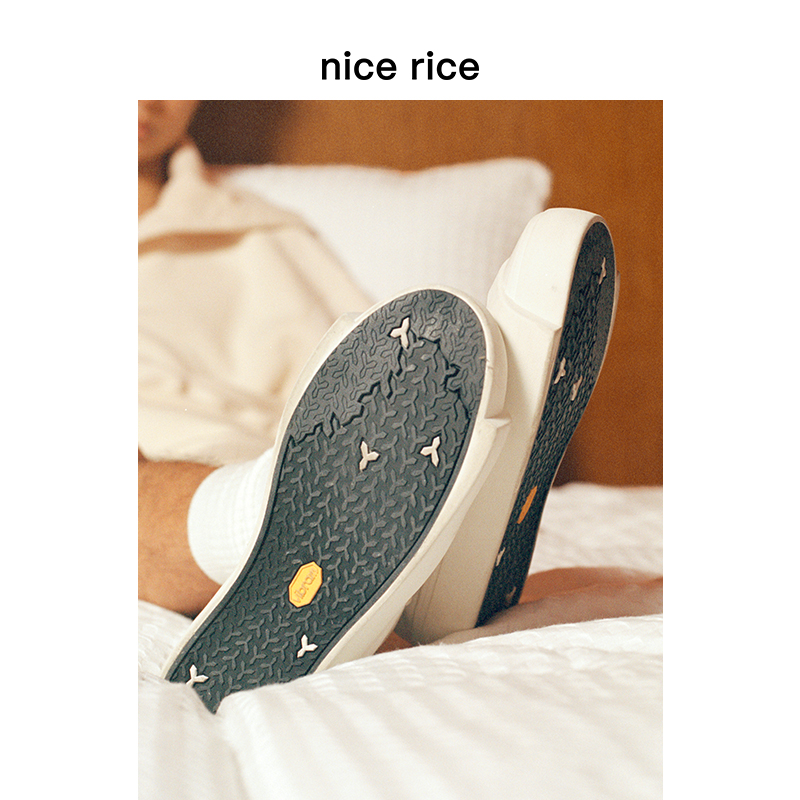 nice rice好饭 rise白条元素经典舒适帆布鞋[商场同款]NED27001