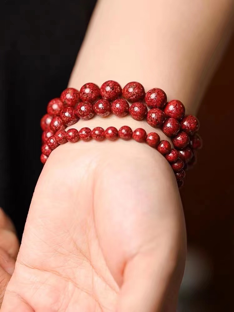 高含量朱砂马仙溪全透手串手链女款正宗朱砂不可火烧晶体砂送礼