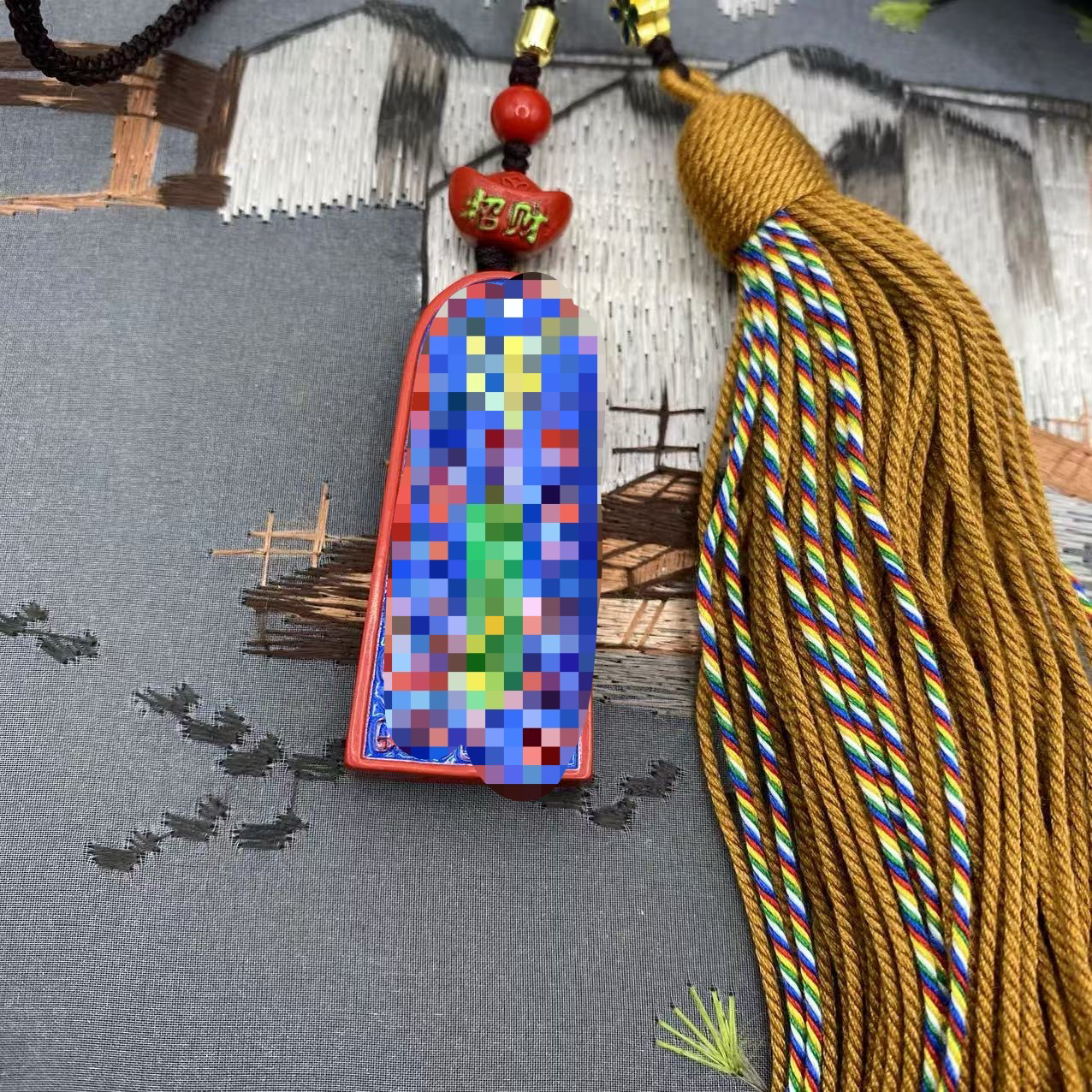 含辰砂工艺品高含量朱砂红砂设计款五雷车挂爆款送礼包包挂