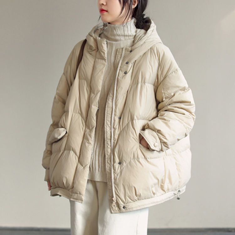 宽松休闲羽绒服女2023新款冬季加绒加厚保暖显瘦时尚洋气小棉袄款