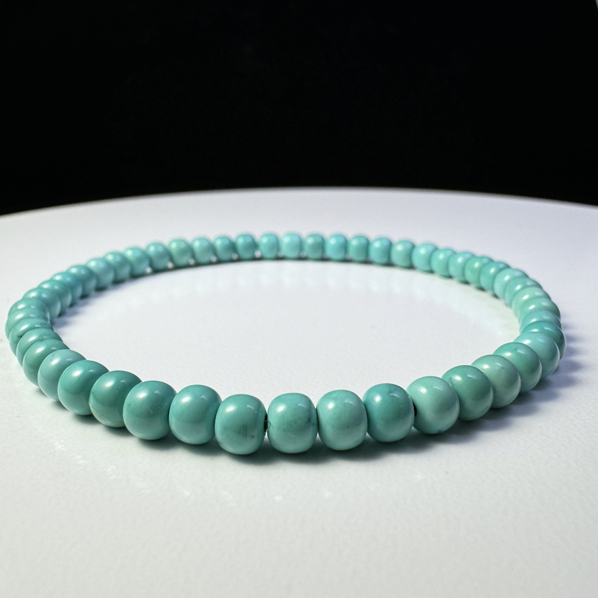 天然原矿绿松石单圈手串L0065