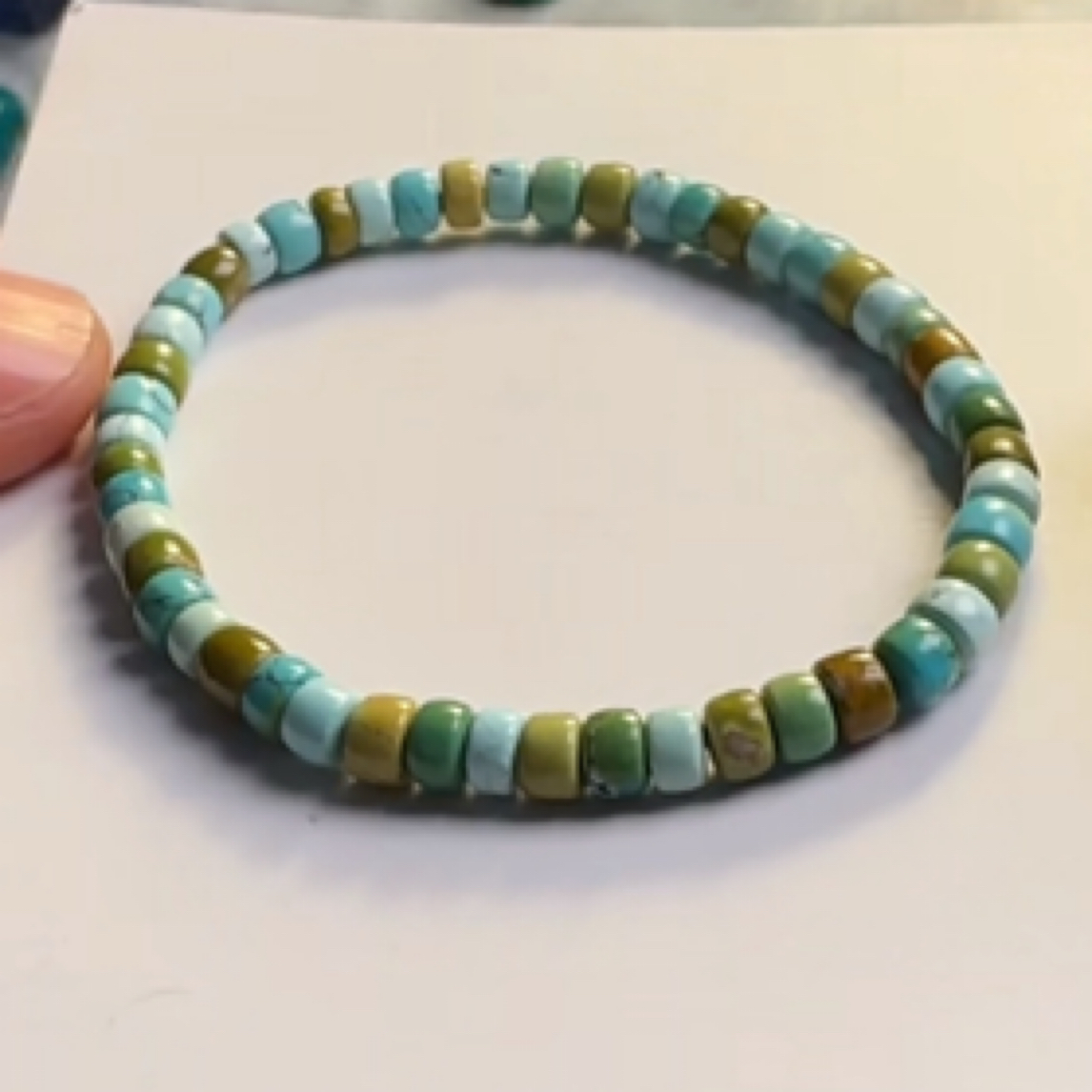 天然原矿绿松石单圈手串