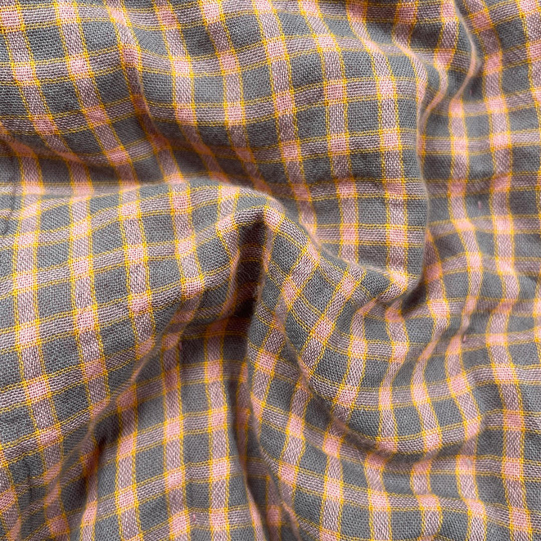 棉纱粉格子纯棉花棉服冬季外套棉衣女款冬天中长短款棉袄冬装正