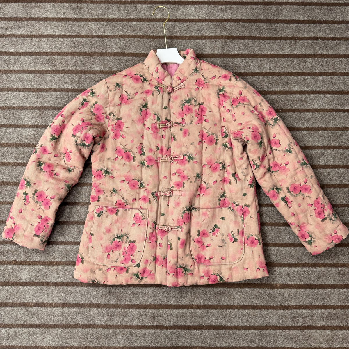 纯棉杜鹃花纯棉花棉服冬季外套棉衣女款冬天中长短款棉袄冬装正