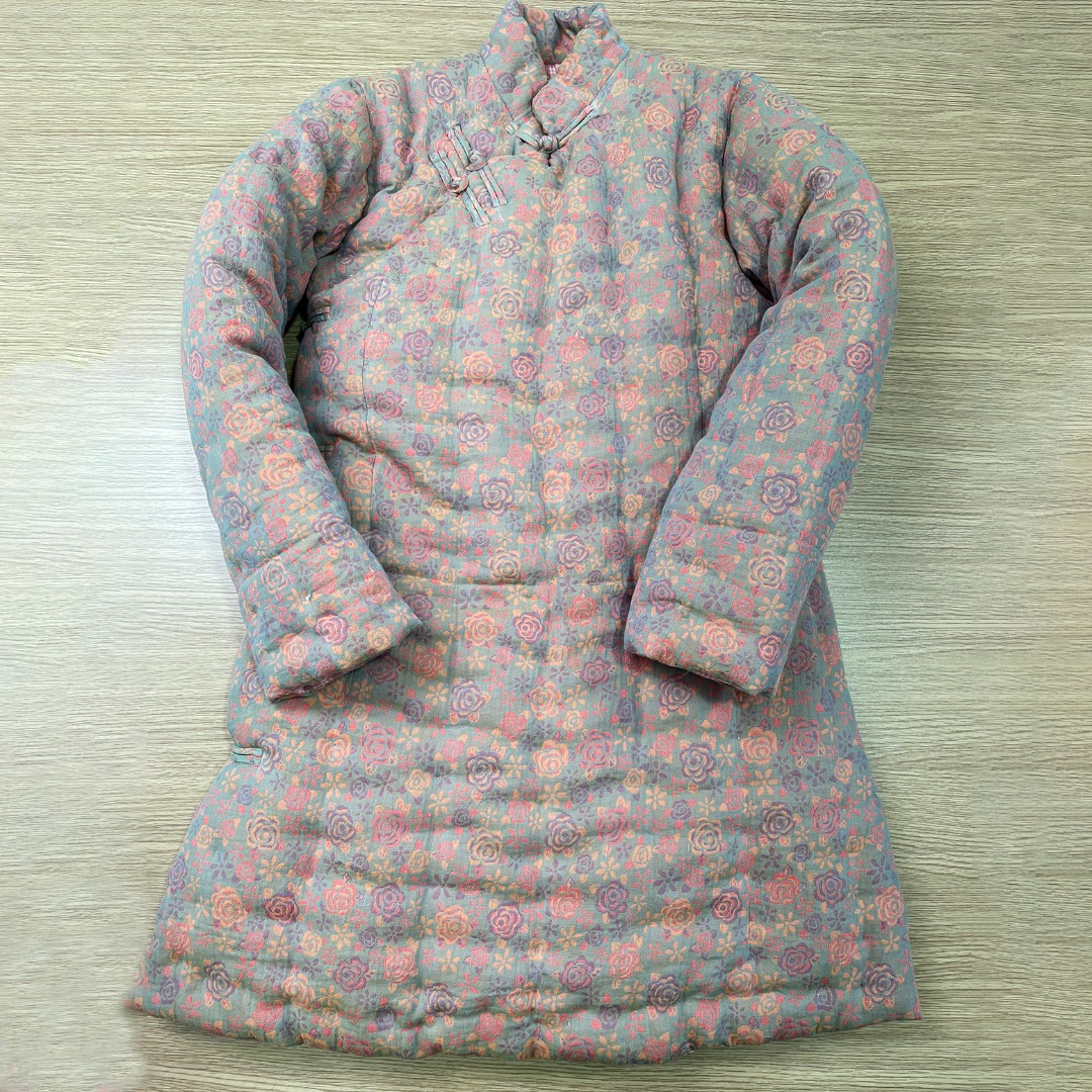 棉纱蔷薇绿纯棉花棉服冬季外套棉衣女款冬天中长短款棉袄冬装正