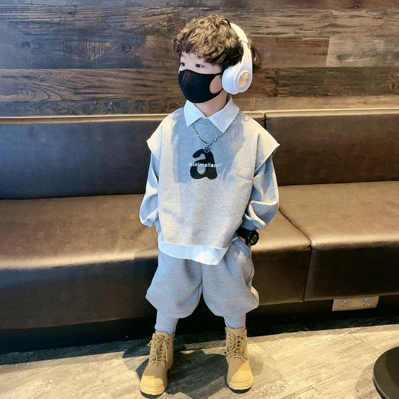【阿巴】男童卫衣套装小童秋秋款男孩秋季儿童秋装2023新款男宝JC08