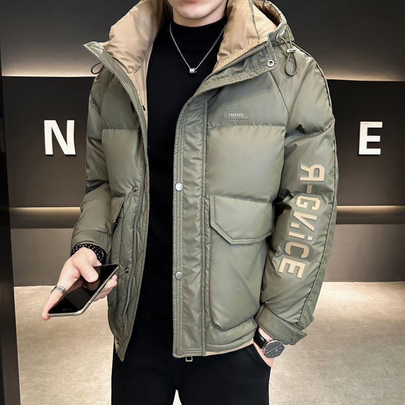波司澄2023新款时尚帅气潮牌潮流韩版连帽羽绒服男短款冬季加厚外