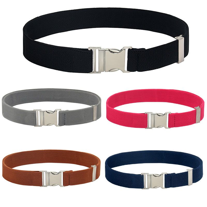 调节自由松紧腰带女简约百搭宽2.5CM合金对扣橡皮筋配牛仔裤腰带