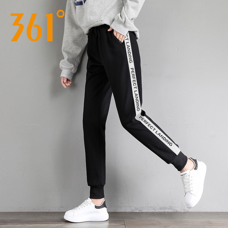 361度正品女裤2024秋季新品敞口运动卫裤百搭微弹综训针织长裤女
