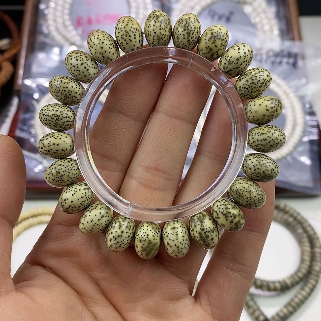 星月菩提吊坠石玉青花瓷苹果珠13.5