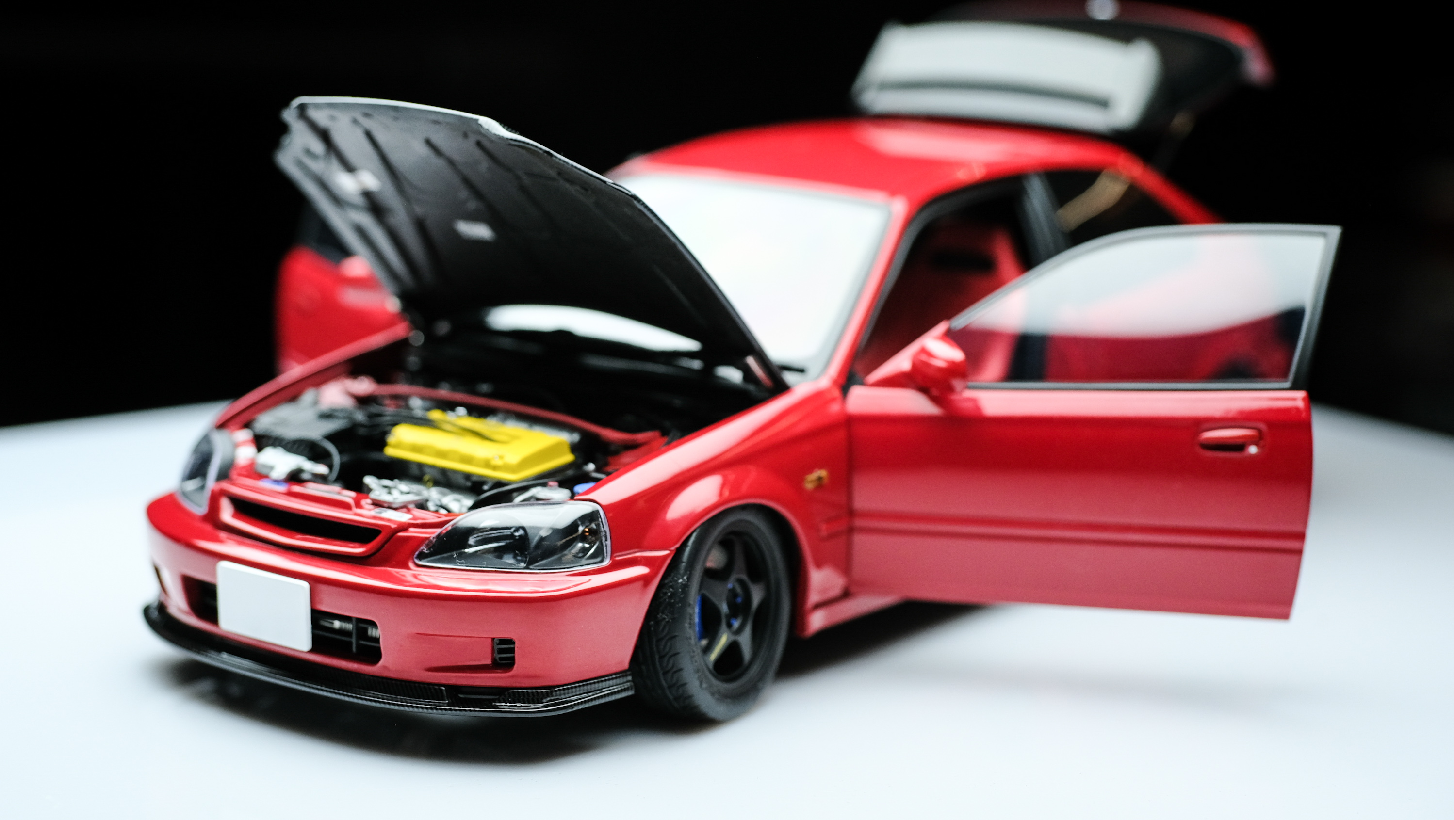 MH 本田思域Honda Civic TypeR EK9仿真合金金属汽车模型摆件1 18