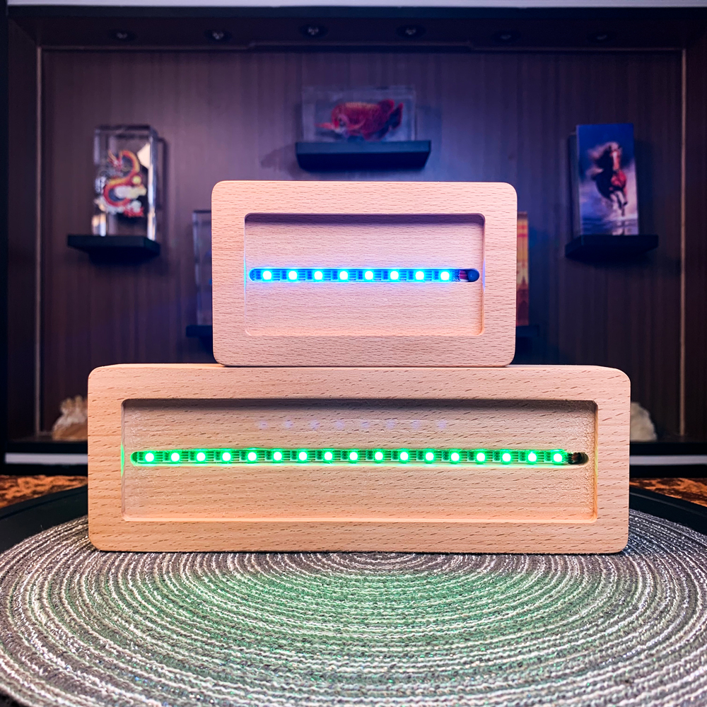 （水晶砖底座）七彩发光七色调节充电款