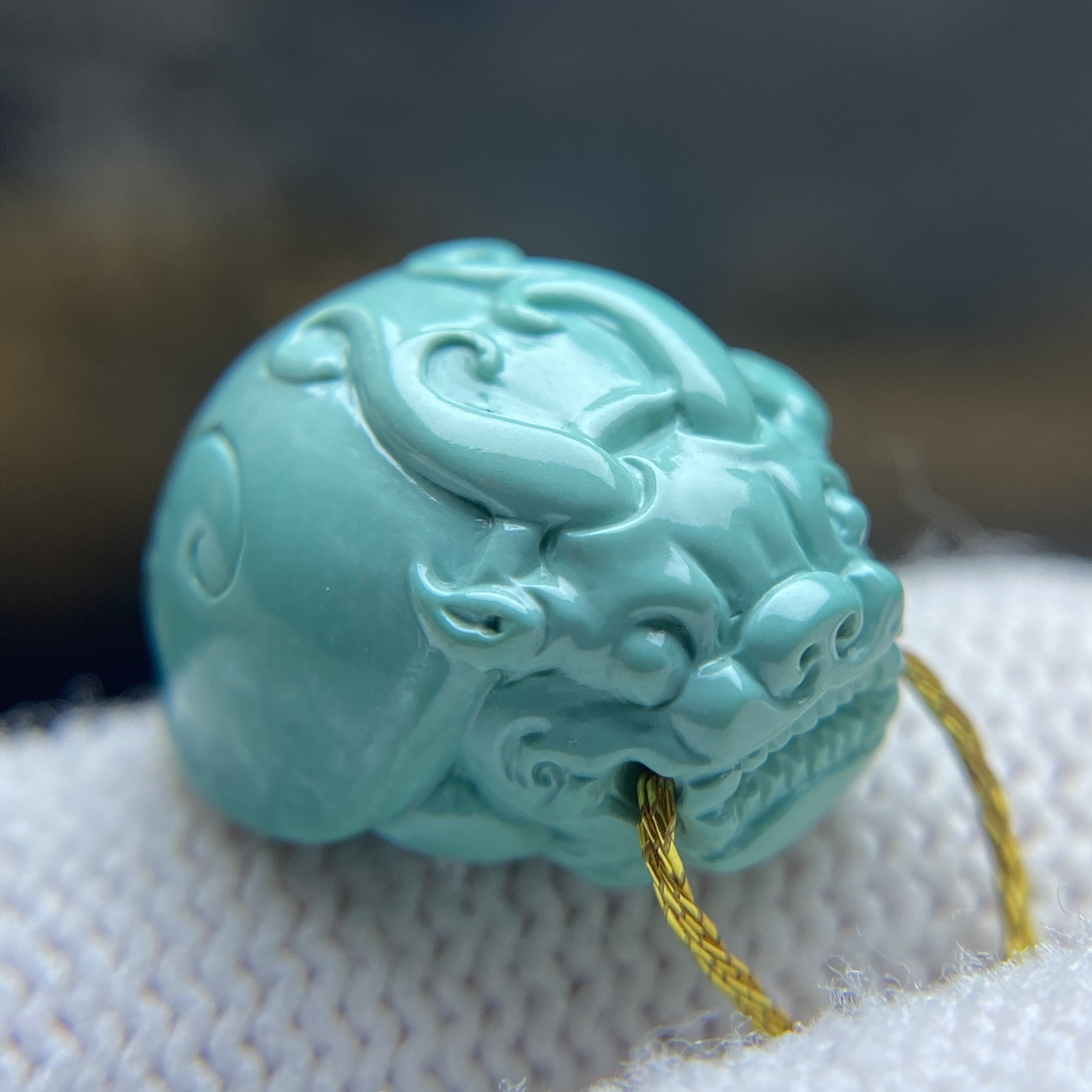 天然原矿绿松石精品龙龟