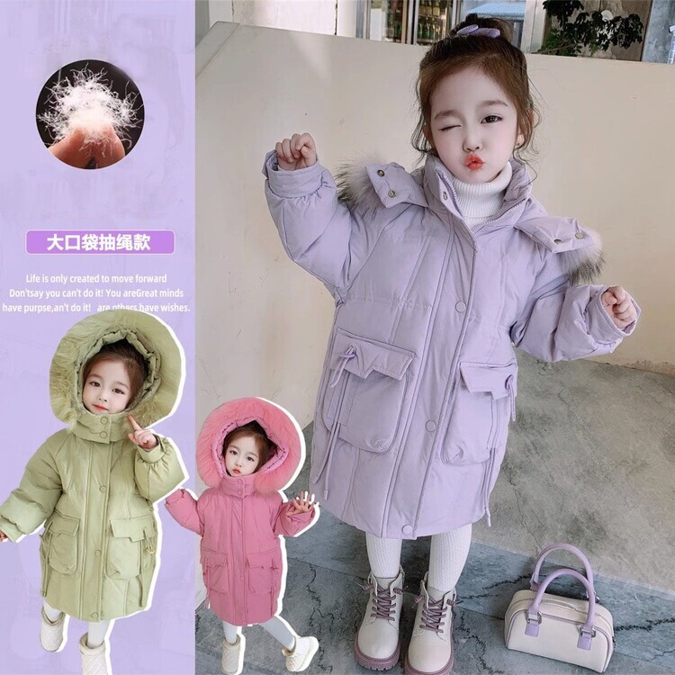 女童棉服2023新款洋气儿童棉衣外套冬季宝宝中长款保暖外套加厚