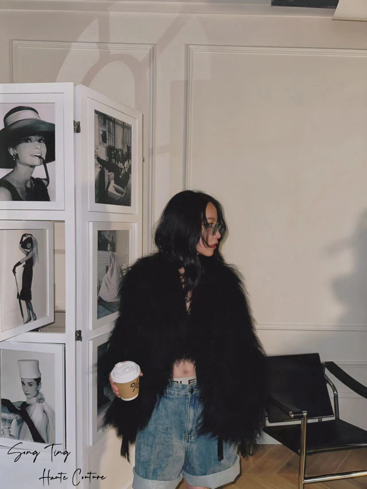 SOGNTING 小众设计 高级感羊毛皮长袖皮草外套 24080308