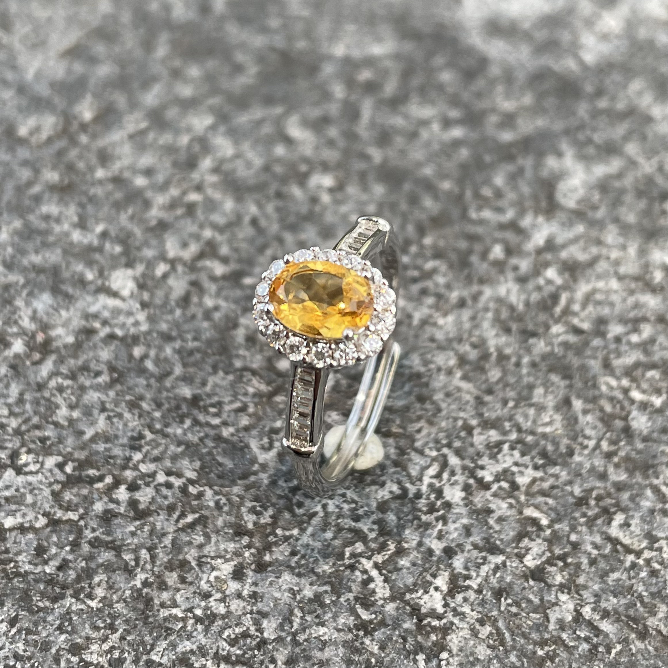 天然黄水晶戒指女款蛋面珠宝首饰s925银精致情人节双十二轻奢简约