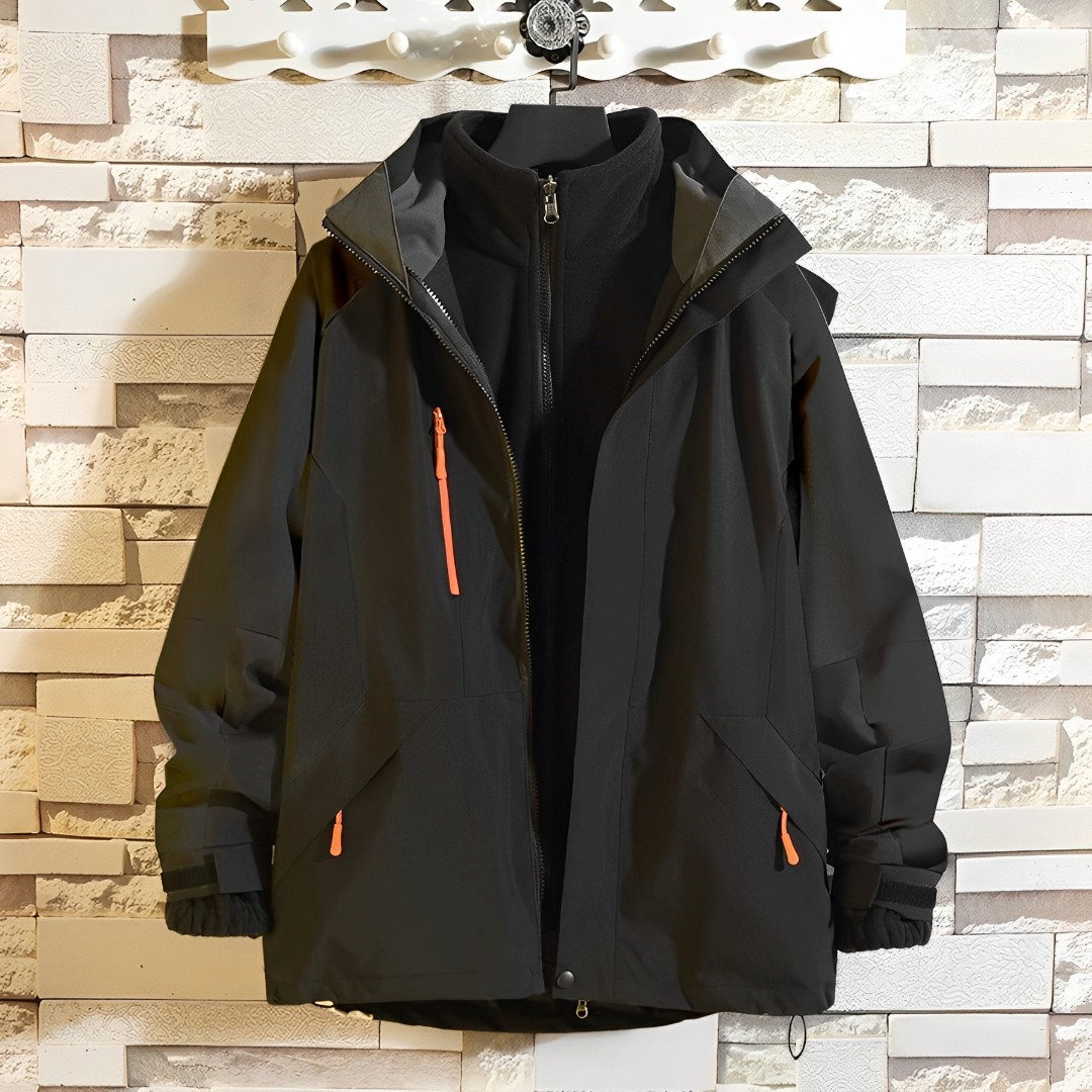 台州三门保暖冲锋衣男款三合一加绒加厚可拆卸外套防风防水登山服