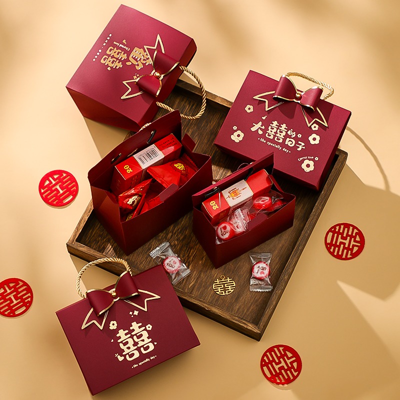 菲寻结婚喜糖盒子订婚糖果盒婚礼糖袋子伴手礼2026新款礼盒包装盒