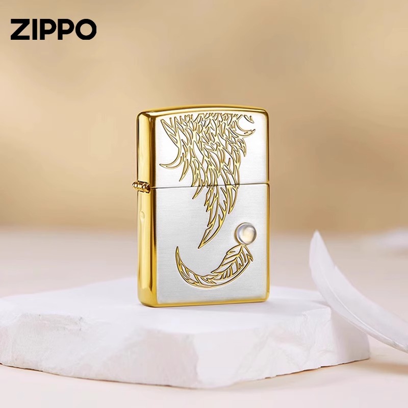 zippo打火机 福运之羽官方旗舰正品防风煤油送男朋友高档礼物TCJ1