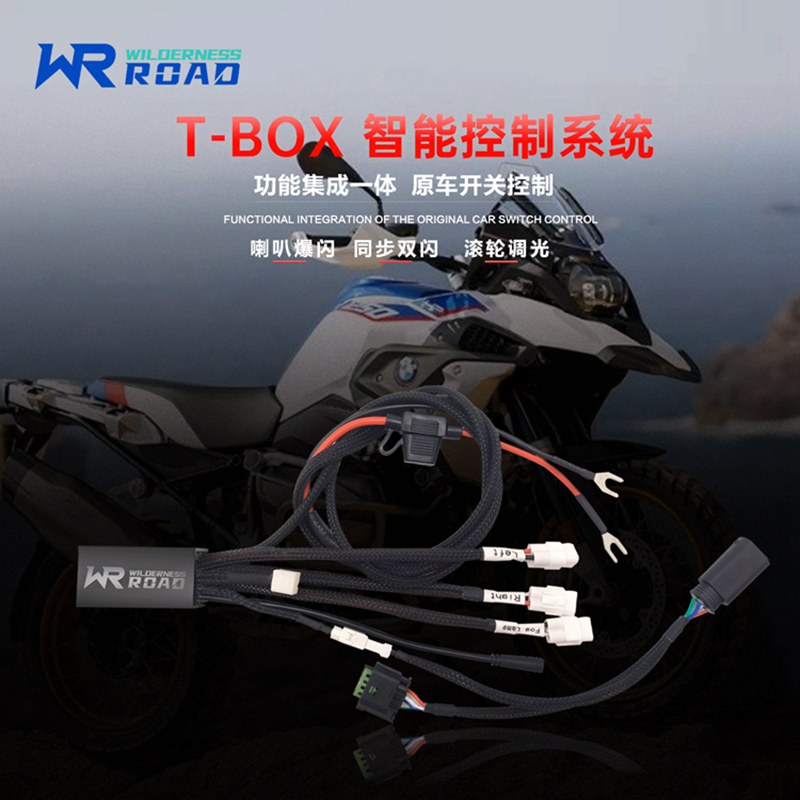 宝马T-BOX射灯智能原车开关控制线束WR一拖二GR射灯爆闪R1300GS