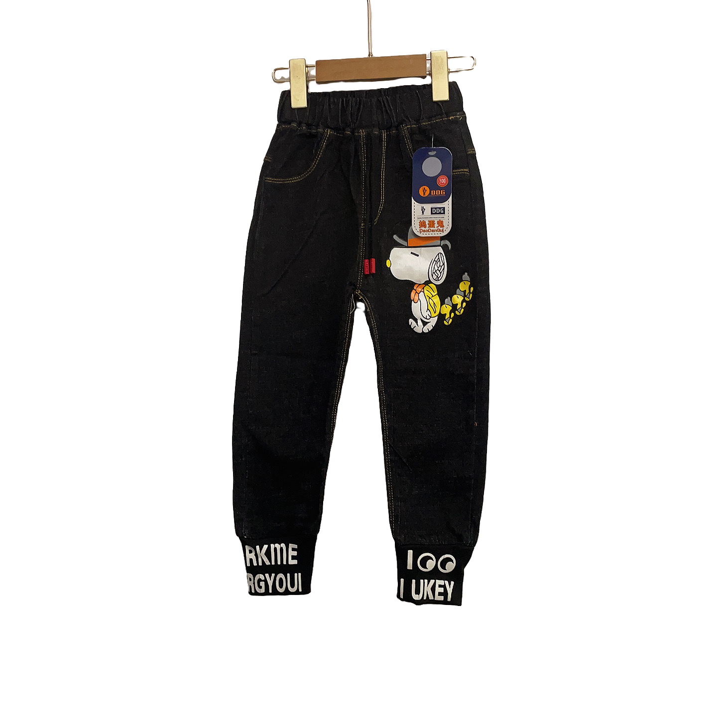 儿童洋气牛仔裤新款儿童裤子中小童卡通百搭长裤