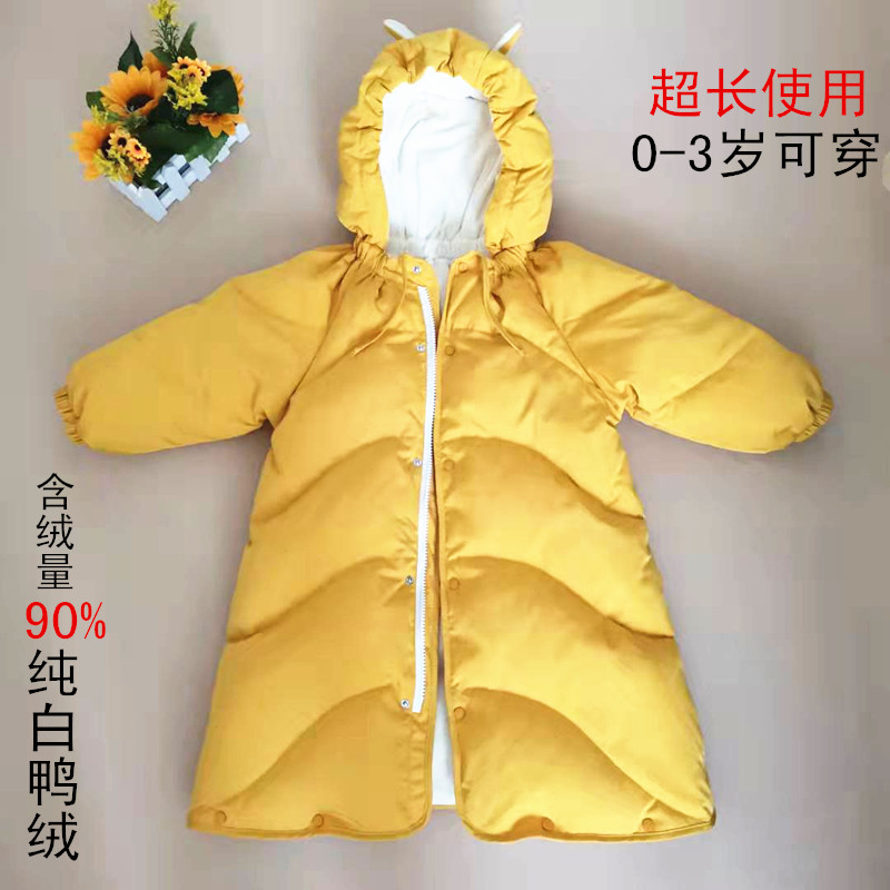 宝宝婴儿羽绒披风抱被睡袋连体衣外出服冬季加厚保暖c2