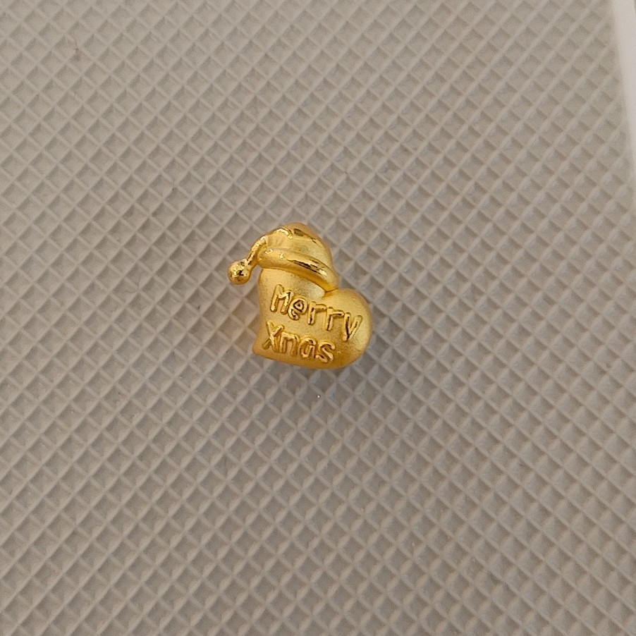 足金999爱心圣诞帽精致 可编织