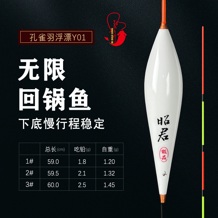 碧水行Y01行程稳手工清晰孔雀羽浮漂黑坑竞技轻弱口漂尾清晰浮标
