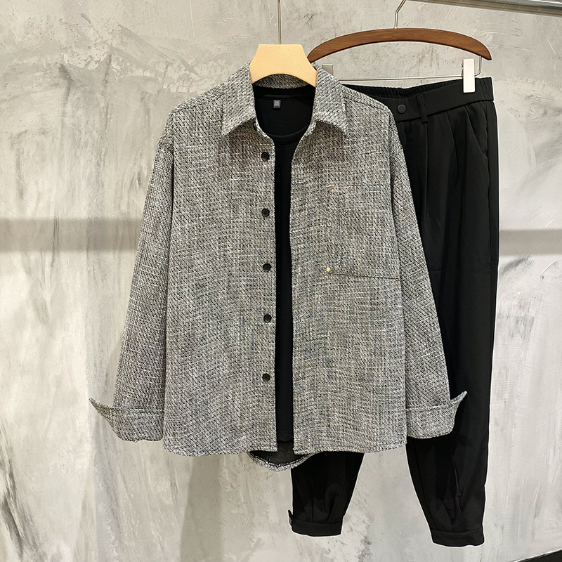 【小宋】新款小香风长袖潮牌宽松休闲痞帅男士韩版百搭外套