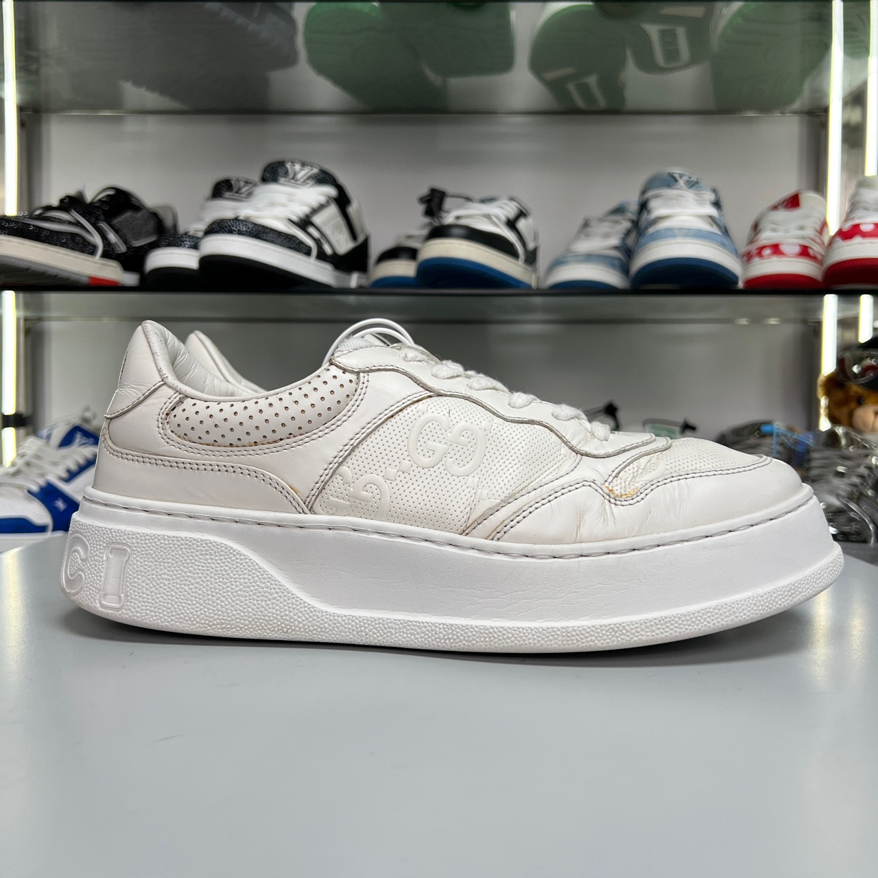 95新 GUCCI/古驰 GUCCI 饼干鞋 白 无盒 尺码/43 YH12513