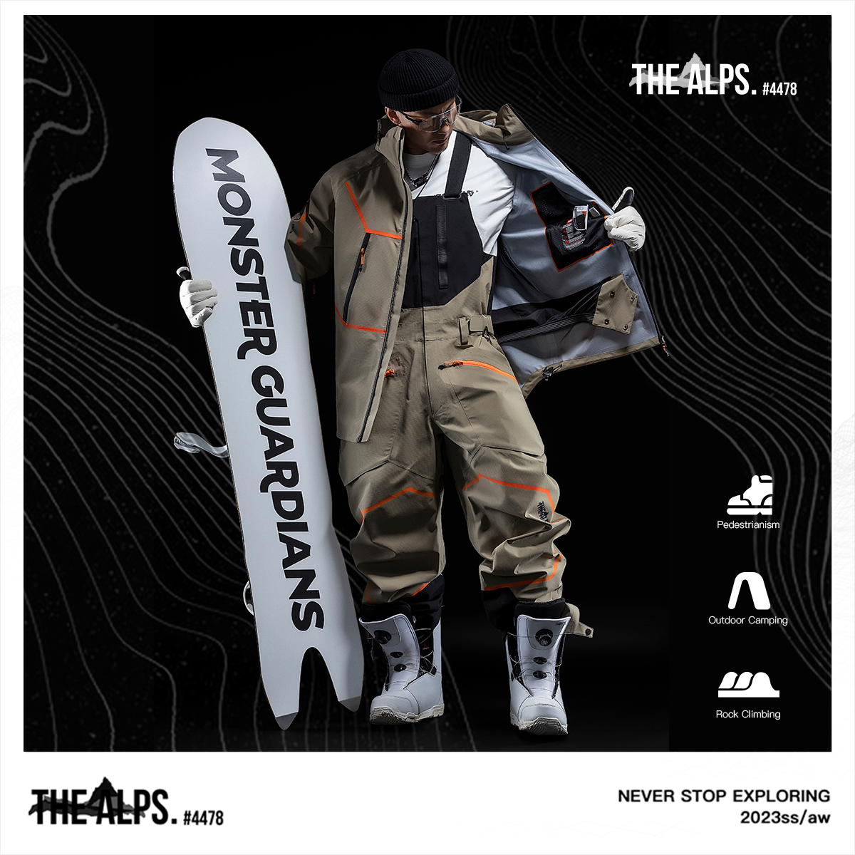 Monster Guardians【RECCO救援系统】防风防水透湿专业冲锋滑雪服套