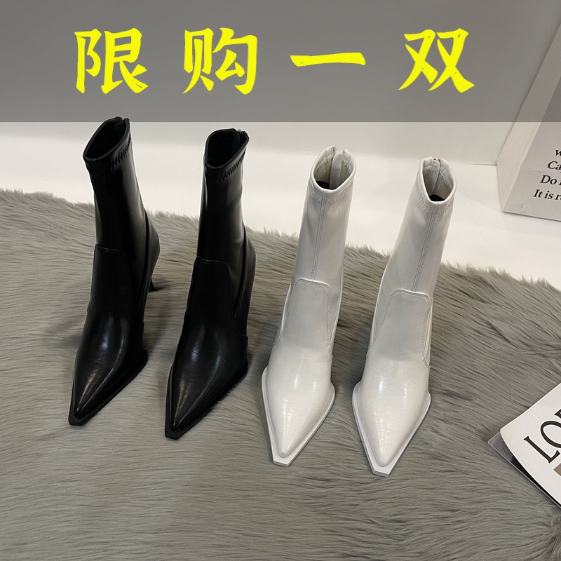 加绒气质秋冬网红时尚显瘦瘦瘦靴好货沿荐小个子靴子高细跟高跟鞋