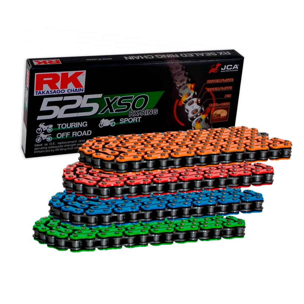 日本 RK 520 摩托车 链条 7倍强度 超10倍强度 ZXW XSO520 彩色 