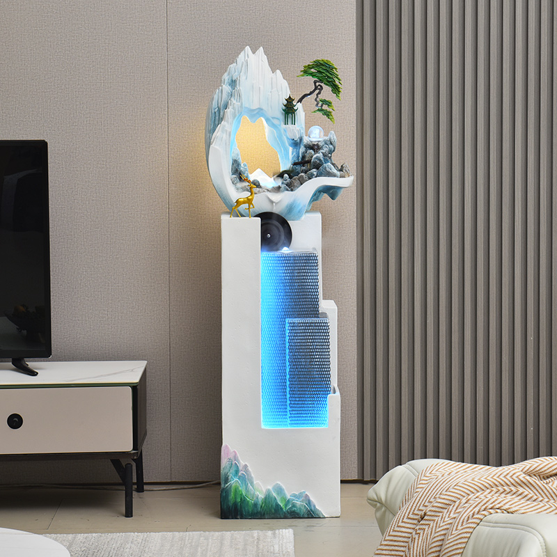 泉瀚大型落地假山流水摆件现代轻奢家居客厅高端软装搭配装饰摆设