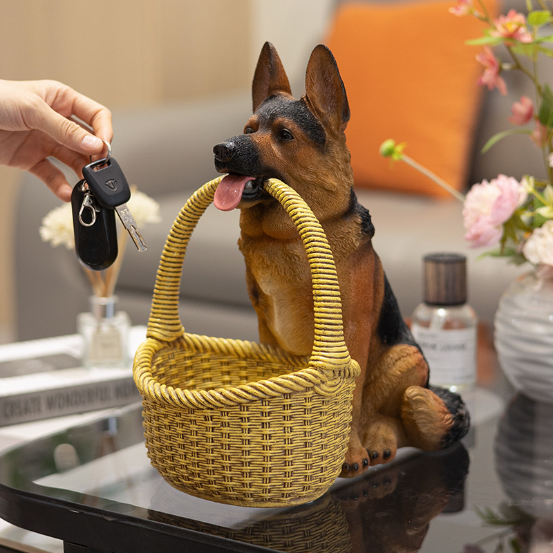 泉瀚玄关入户放钥匙收纳摆件创意狗客厅茶几零食杂物可爱家居装饰