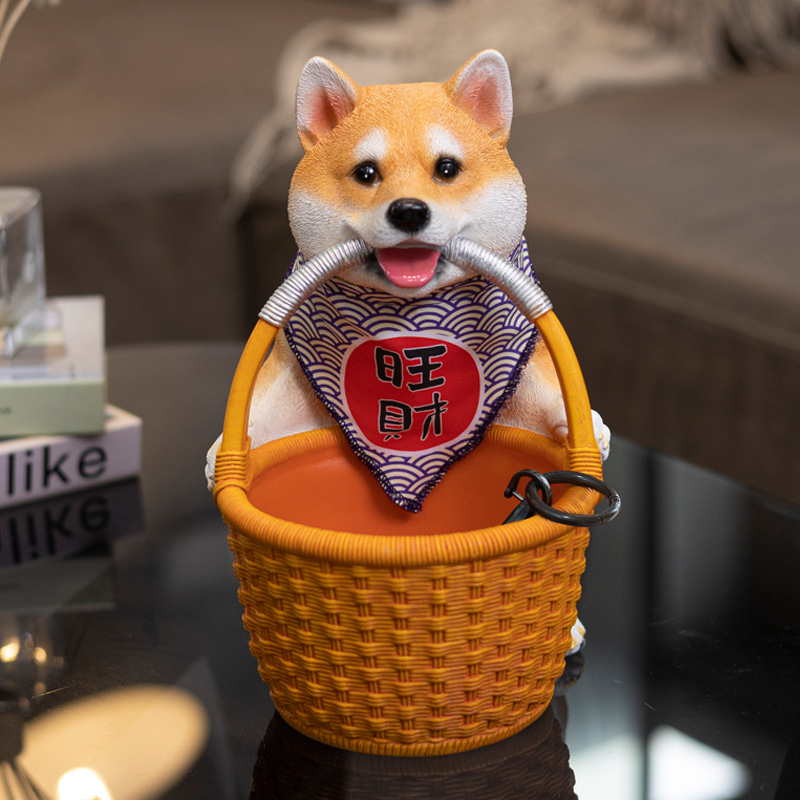 泉瀚可爱狗狗手工装饰品入门动物鞋柜钥匙收纳摆件工艺品乔迁礼物