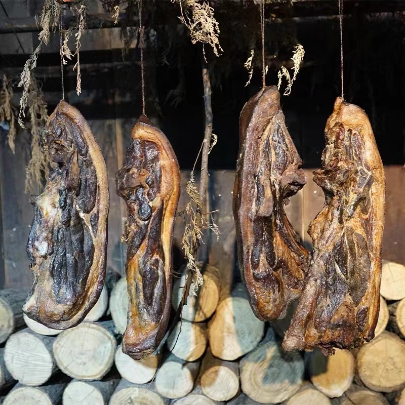 猪屁股佐敦肉  现场称斤腊肉