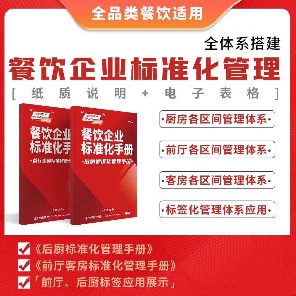 餐饮企业标准化管理手册 邵德春餐饮培训系统6s厨房管理全套表格